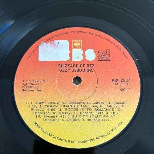Ozzy Osbourne - Blizzard of Ozz - (Vinyl LP Record) - [Read Description]