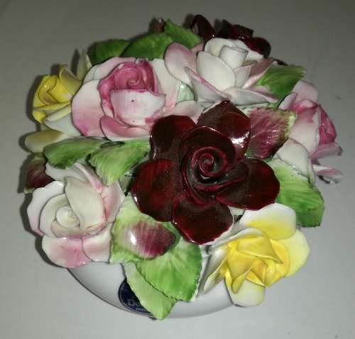 Royal Doultan Porcelain Flower Bouquet in Pot