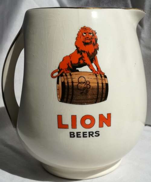 Lion Beers Jug Made by Shaw in England