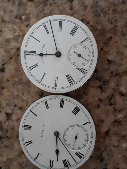 Elgin and American Waltham pockets movements working
