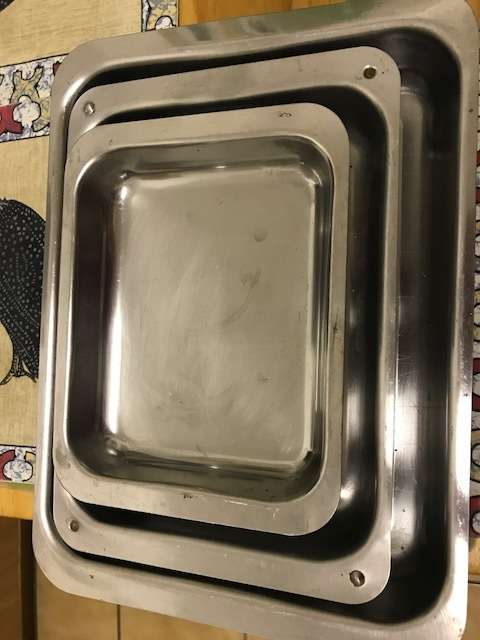 Stainless steel serving dishes all 3