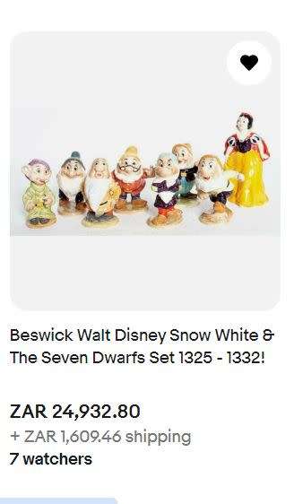 ***REDUCED***RARE Beswick Walt Disney Snow White & The Seven Dwarfs Set
