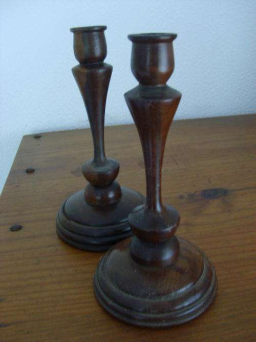 WOODEN CANDLE HOLDERS