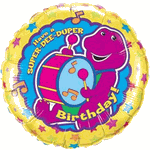 18" (45.72cm) Barney Birthday foil balloon (REDUCED!!)