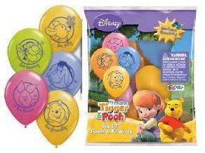 Winnie the Pooh Bear Happy 1st Birthday 12" Latex balloons