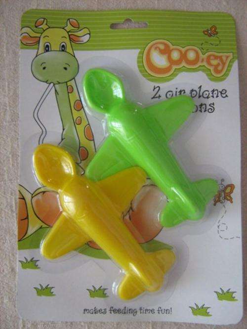 Aeroplane baby feeding spoons (set of 2)
