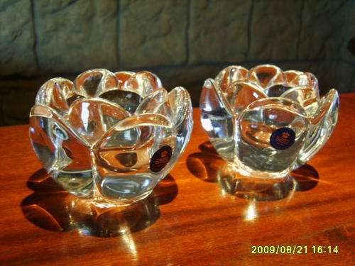 ROYAL COPENHAGEN CRYSTAL CANDLE HOLDERS