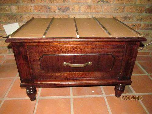 PEDESTAL/COMMODE with Leatherette & Brass TOP-UNIQUE & Art Deco