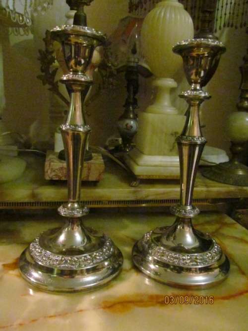 DIVINE PAIR!! Magnificent and Ornate Pair Of Vintage Silver Plated Candlesticks
