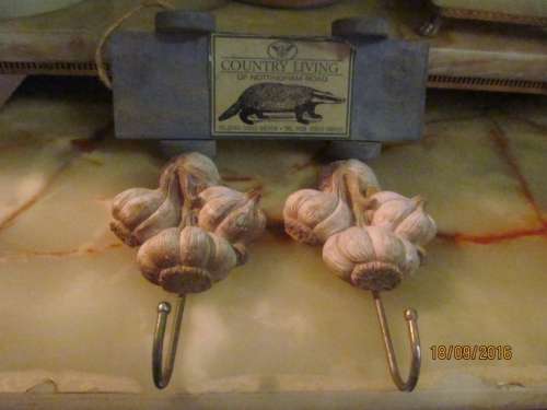 DECOR LOT!! Two Resin Discloth Hooks and Condiment Stand on Wheels