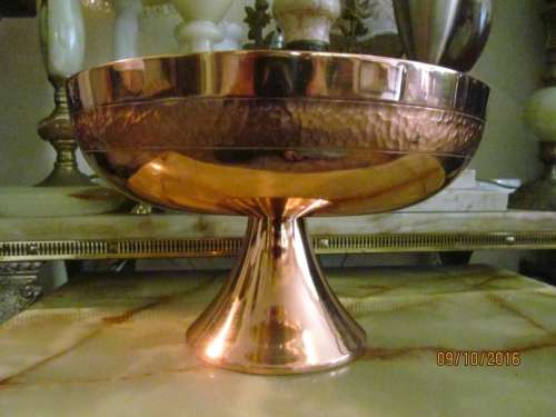 CENTER PIECE!! Solid Copper Center Piece Display Bowl on Trumpet Shape Stand - BEAUTIFUL!!