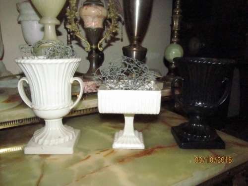 INDOORS !! Lot of THREE Melamine Flower Urns for Decor Magic