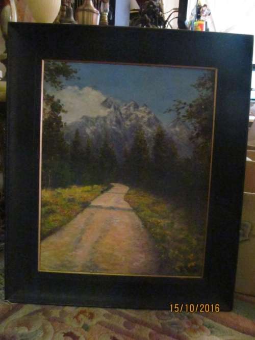 R WOOD !! Oil on Board Investment Art - Signed and dated - RARE VINTAGE ART