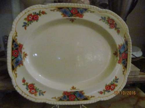 IVORY WARE!! Vintage English Fine Porcelain Platter by Woods - numbered