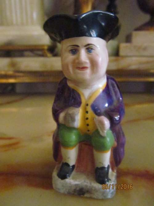 DENTON TOBY !! Vintage Fine English Porcelain Miniature Toby Jug (Bone China)
