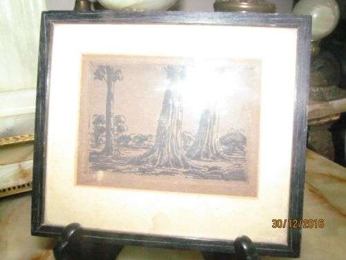 FRAMED ORIGINAL !! Antique Lithograph - Signed