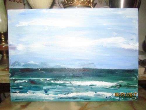 GUSTAV JENSEN !! Unframed Oil on Canvas Board - Abstract Art - Signed