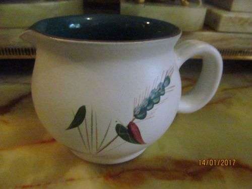 DENBY GREENWHEAT !! Brand New Denby Ceramic Milk Jug/Creamer - C-scroll handle