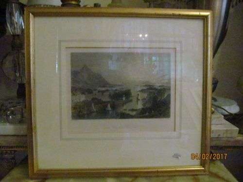 WH BARTLETT !! Framed Antique Print by WH BARTLETT & R WALHS - Rare Collectable