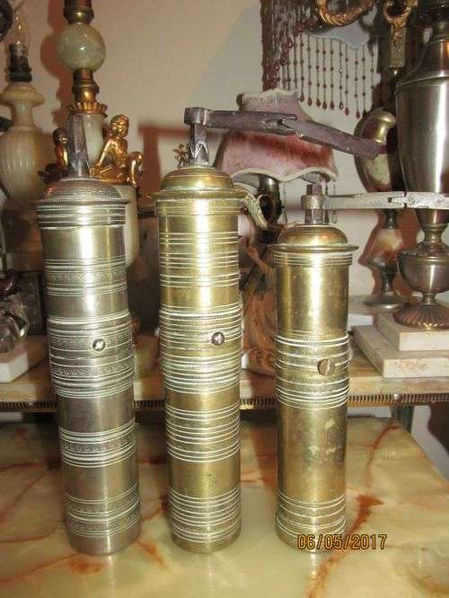 OLD SPICE !! Lot of Three Antique Persian / Ottoman / Islamic Coffee or Spice Mills - ALL Functional