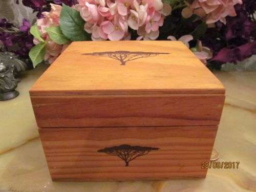 WILD SYRINGA !! Decorative and Functional Vintage Jewellery/What Not Box with Lid - Wood