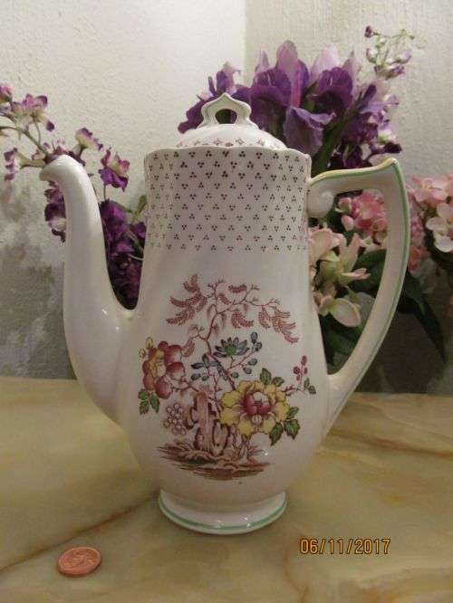 ROYAL DOULTON !! Vintage 1930- Royal Doulton Fine Porcelain Coffee Pot - Grantham Pattern