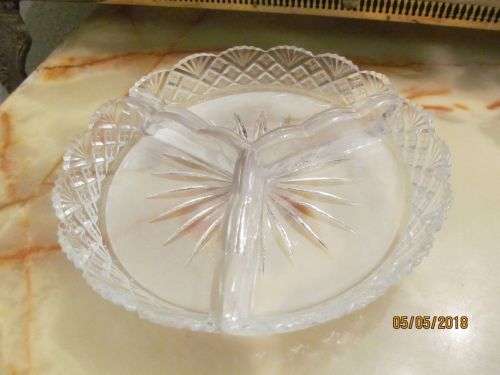 QUARTERS !! Vintage Cut Lead Crystal Trinket/Snack Dishes Set - 3