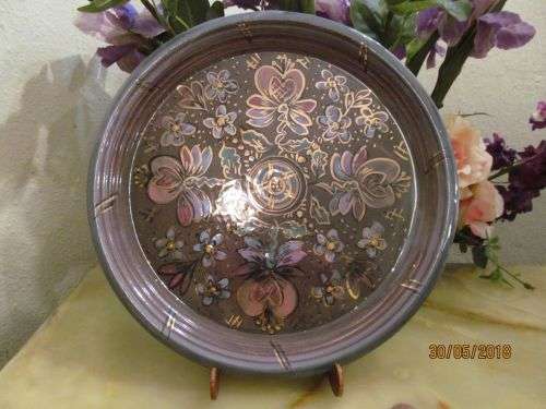 ITALIAN MAJOLICA !! Vintage Hand Painted Italian Majolica Faience Decorative Wall/Cabinet Plate