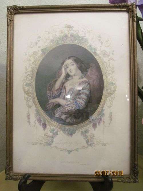 LAUGHING EYES !! Antique Victorian Lithographic Color Print - Irish Melodies - Rare Item