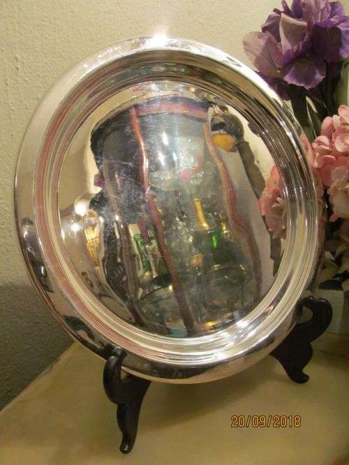 YEOMAN CHOICE !! Vintage Circular Silver Plated Yeoman EPNS Drinks / Serving Tray