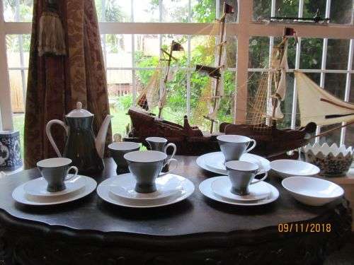 ROSENTHAL !! Vintage SECUNDA 2000 GRAU Tea and Coffee Set -Art Deco - 17 pieces