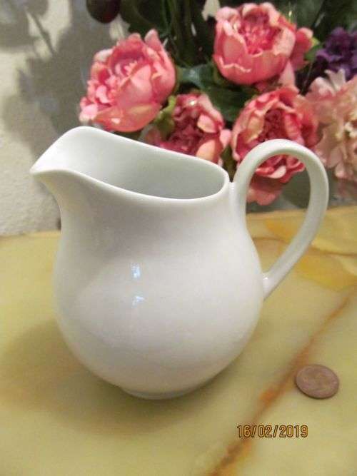 WHISPERING GREY !! Vintage Unused Fine Porcelain Milk Jug in Owl Grey