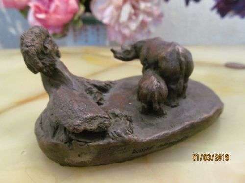 ANNE GODFREY !! Collectable Rare Vintage Anne Godfrey Cold Cast Bronze Figurine - Signed/Dated