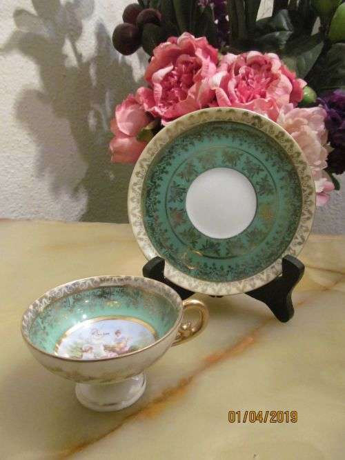 ROYAL VIENNA !! Rare Antique 19th Century Original Royal Vienna Fine Porcelain Demitasse Duo