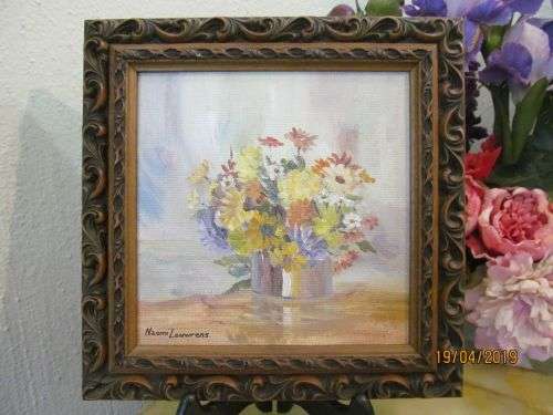 NAOMI LOUWRENS 3 !! Rare Framed Vintage Oil on Board - Still Life Art - Naomi Louwrens