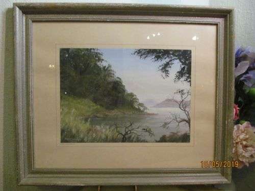 F.W TALMADGE !! Vintage Framed Gallery Art - Mixed Media on Artistic Paper - Lospan Vaalwater