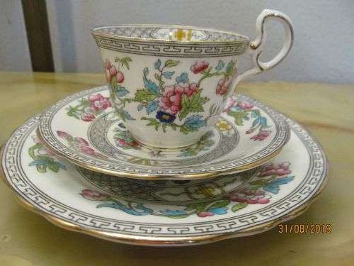 AYNSLEY !! Rare Antique 1905-1910 Aynsley Fine Porcelain Tea Trio - Indian Tree Pattern