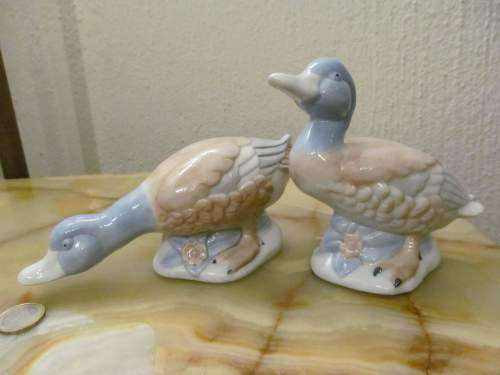 MALLARD GRACE !! Vintage Collectable Lot/Set of Two Fine Porcelain Mallard Duck Figurines