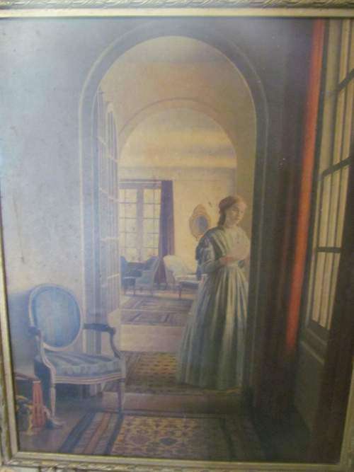 THE LETTER !! Framed Vintage Fine Art Print - The Letter - Leonard Campbell Taylor