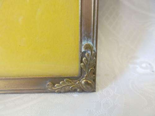 BRASS SCROLL !! Vintage Brass Picture/Photo/Art Frame with Protective Glass
