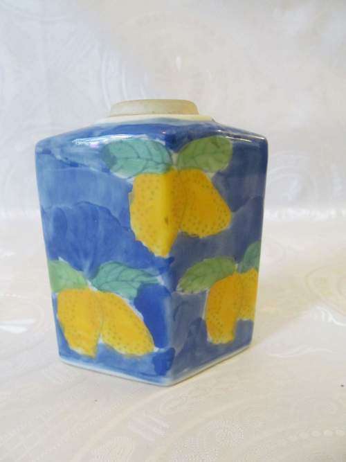 SHAN VILLAGE !! Vintage Hand Made and Decorated Glazed Shan Village Porcelain Vase/Container
