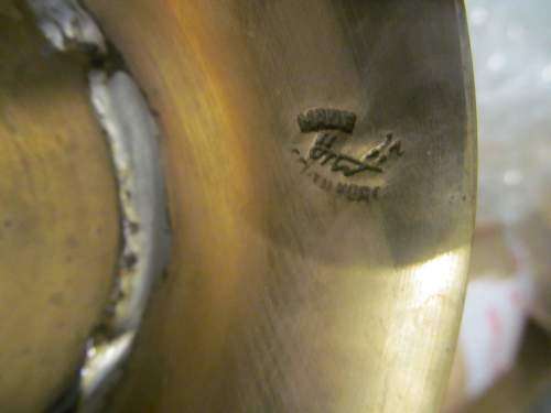 BRASS PEDESTAL !! Vintage Solid Brass Pedestal Display Bowl with Scalloped Rim