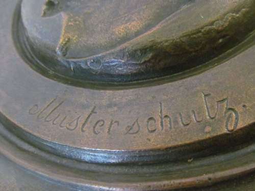 BRONZE !! Heavy Rare Antique 1888 Cast Bronze Decorative Wall Plate - Death of Wilhelm I