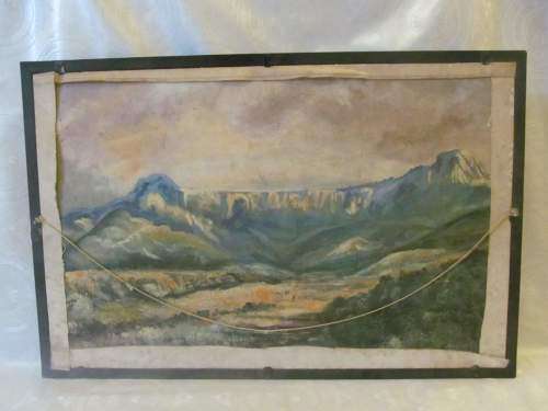 LANDSCAPE !! Framed Vintage Oil on Canvas Covered Board with Oil on Board Back