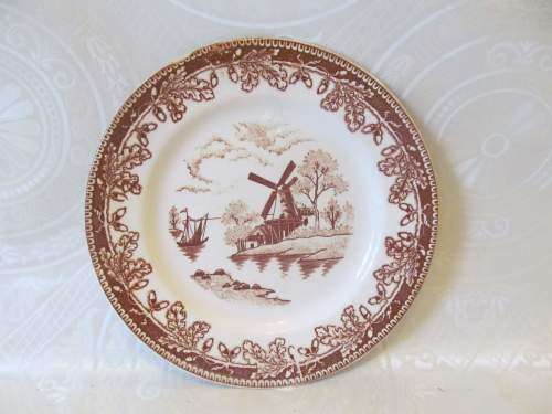 JACK RICHTER !! Vintage Mid-Century Delft Styled Japanese Ironstone SS Crown Tea Plate