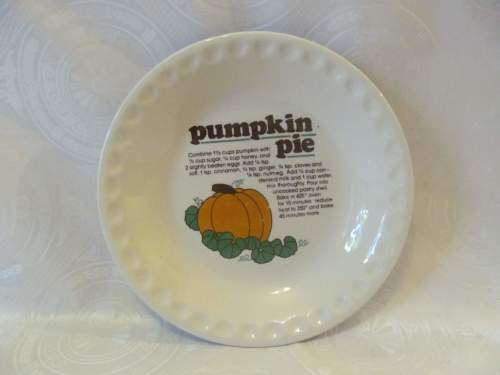 CLEMENS !! Vintage 1950-1960's Clemens Pottery Pumpkin Pie Recipe Ceramic Bowl