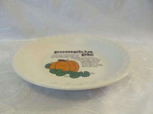 CLEMENS !! Vintage 1950-1960's Clemens Pottery Pumpkin Pie Recipe Ceramic Bowl