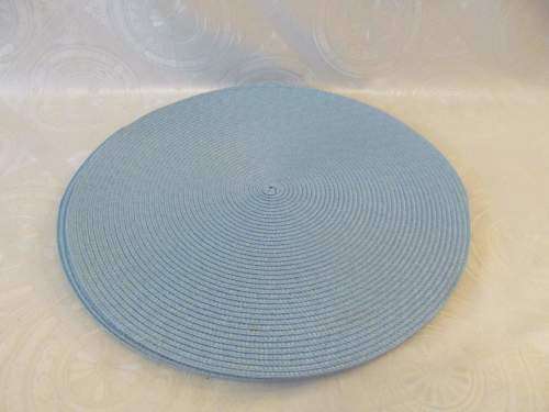 MAYAN BLUE !! Vintage Lot/Set of 4 Identical Mayan Blue Woven Nylon Textile Placemats