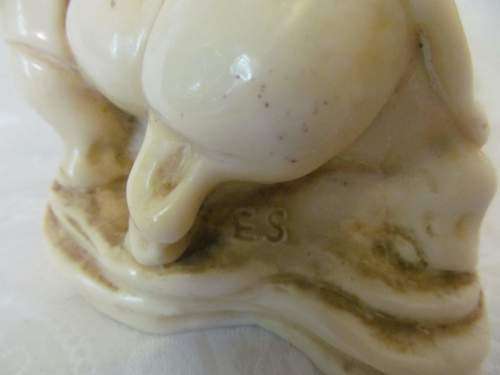 RHINO !! Vintage Polished Marbelite Rhinoceros Figurine - Signed