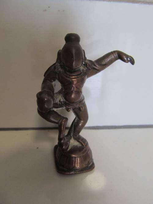 BRONZE/CAST BRASS !! Antique Cast Brass Genghis Khan & Bronze Coppered Dancing Figurines